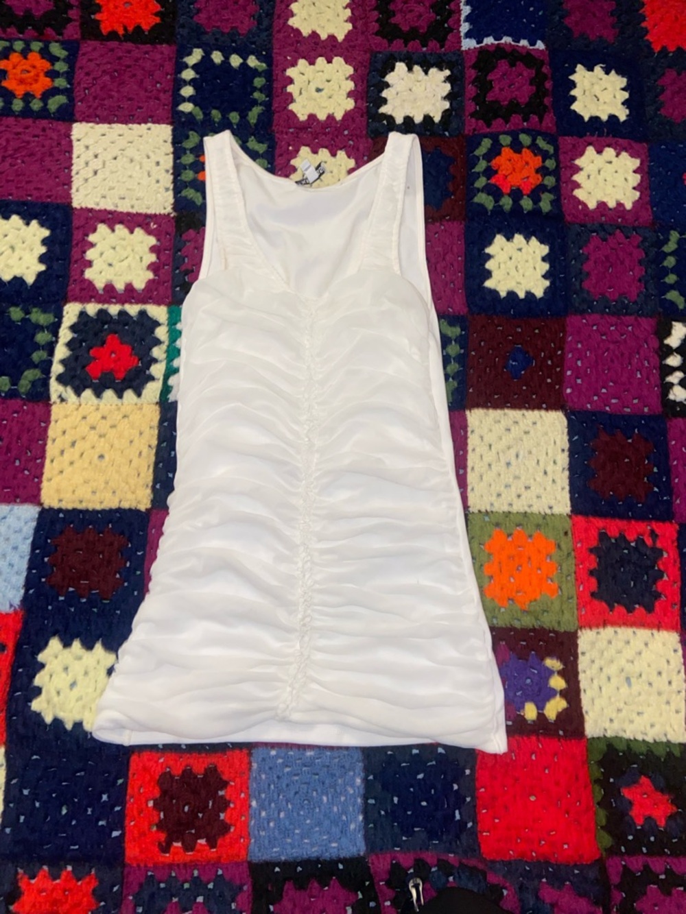 Express White Tank Dress with Scoop Neck
